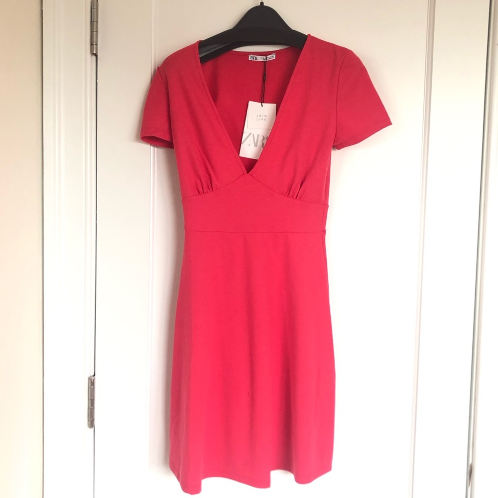 NWT- ZARA- V-neck dress
